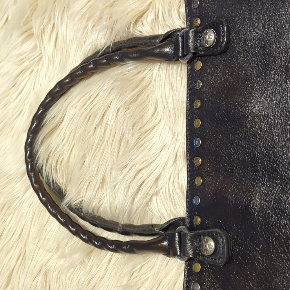 Black leather Patricia Nash Zancona tote bag purse - Picture 9 of 15